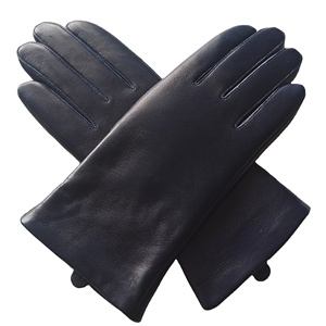 Thời Trang Mới Phụ Nữ Phụ Nữ Thinsulate Với Tr Tối Hải Quân Bên Ngoài Cửa Gió Dừng Giữ Ấm Đẹp Chính Hãng Da Cừu Găng Tay Da - Product Image 4