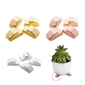 Pieds de pot de fleurs en alliage de <span class=keywords><strong>zinc</strong></span> plaqué de haute qualité, écologiques et durables, empêchent les marques d'eau pour les tables en bois, les rebords de fenêtre, le jardin et la maison - Product Image 5
