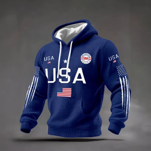 Sudadera con Capucha para Hombre, 100% Algodón Tejido, Transpirable, Diseño con Estampado de EE. UU., con Bolsillo, 2025 - Product Image 2