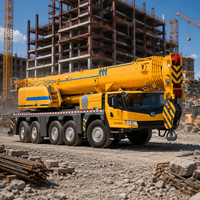 Grue tout-terrain XCA160H de 160 tonnes, portée 38 m, flèche 68 m, la mieux notée pour l'installation et l'entretien de turbines éoliennes