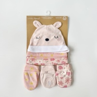 Conjunto de Gorro y Manoplas para Bebé Recién Nacido, Disponible para Envío Inmediato, para Niños y Niñas de 0 a 6 Meses, 100% Algodón