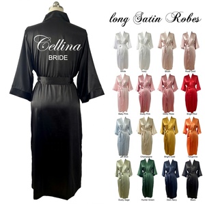 Vestaglia <span class=keywords><strong>Lunga</strong></span> Elegante <span class=keywords><strong>da</strong></span> Donna in Seta Satinata Traspirante con Maniche, Scollo a V e Cintura, Kimono <span class=keywords><strong>da</strong></span> <span class=keywords><strong>Notte</strong></span> per Sposa, Disponibile in 16 Colori e <span class=keywords><strong>Taglie</strong></span> <span class=keywords><strong>Forti</strong></span> - Product Image 5