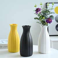 Vase décoratif moderne en céramique côtelée avec bord ondulé, coloré, pour table, maison, salon, bureau, décoration de mariage