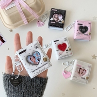 Mini 2-Zoll Liebes-Fotoalbum - Fotokarten für Studenten, Prominente und Fans, Ausweisfotos-Präsentations- und Aufbewahrungsmappe, Schlüsselanhänger