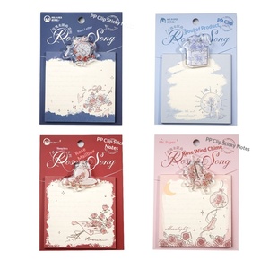 Bloc de Notas con Clip de Acrílico y Pegamento de Goteo, Tema Rosa, Adorno de Escritorio, Clip para Papel con Diseño de Rosa, Decoración de Papelería - Product Image 5