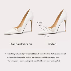 Sandales de Mariage Blanches de Luxe pour Femme Ornées de Perles, à Talons Aiguilles et Bout Pointu, Chaussures de Mariée pour Femmes - Product Image 5