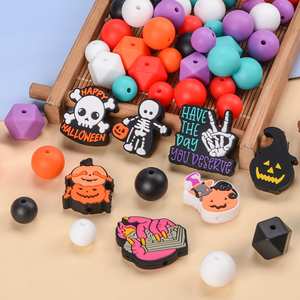 Nouveau crâne personnalisé perles focales en silicone cadeau de noël halloween en gros perles <span class=keywords><strong>fantômes</strong></span> en silicone de qualité alimentaire pour bracelets - Product Image 3