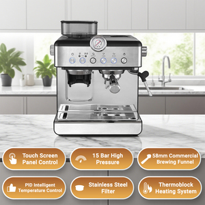 <span class=keywords><strong>Cafetera</strong></span> Espresso Todo en Uno de Venta Caliente con Botones, Económica <span class=keywords><strong>para</strong></span> <span class=keywords><strong>el</strong></span> Hogar, Semiautomática con Molinillo Incorporado y Control PID - Product Image 2