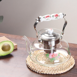 Phong cách Châu Âu 1000ml/1200ml/1400ml nước thủy tinh bình với gốm xử lý - Product Image 4