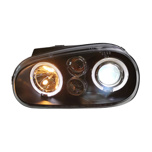 Fari Anteriori a Led per VW Golf 4 dal 1998 al <span class=keywords><strong>2008</strong></span> per Volkswagen Golf 4 Fari Neri Xenon Angel <span class=keywords><strong>Eyes</strong></span> - Product Image 1