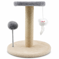 Tour pour chat en corde de sisal en gros avec perchoir rond en peluche, jouet à ressort et jouet suspendu pour chatons et petits chats OEM