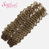 Extensions de cheveux humains Deep Wave Genius Weft, aspect naturel, pour salon, amélioration du volume