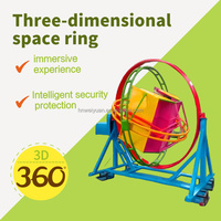 Manèges Gyroscope Humain 2 Places, Manège à Sensations Fortes Anneau Spatial 3D Coloré pour Parc d'Attractions, Carnaval, Fête Foraine, Centre Commercial