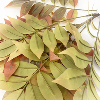 Feuilles d'arbre artificielles en laque aux tons d'automne, décoration végétale très réaliste