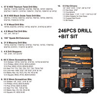 Vollplus VPHT95246 Juego de 246 Piezas de Herramientas Manuales para Brocas con Embalaje BMC de Alta Calidad