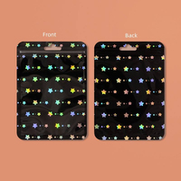 Pochette en Mylar imprimée brillante à fermeture éclair trois côtés, sacs refermables anti-odeur avec fenêtre transparente pour le rangement de bijoux et boucles d'oreilles