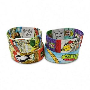 Customized RFID/NFC Thermal Woven Polyester Elastic Fabric Bracelet Wristband with Custom logo Wrist Band - Product Image 5