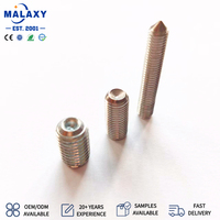Vis sans tête hexagonale en acier allié Malaxy, plaquée zinc noir, à pointe plate, filetée