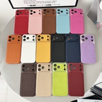 Étui en cuir PU motif Litchi avec grande fenêtre pour iPhone 17, 16, 15, 14, 13 – Nouveaux modèles