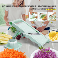Keukenhandleiding Fruitsnijmachine Mandoline Roestvrijstalen Messen Verstelbare Aardappel Scrubber Groente Shredder Julienne Plastic