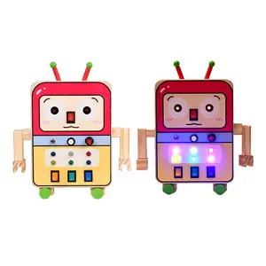 COMMIKI 6 Months Baby Sensory Toys Stem Toy Robots Technology Educational Circuit Board LED Lights Power Robot Busy Board