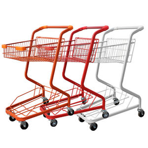Hookei Retail Supermarkt Metalen Dubbele Manden Supermarkt Winkelwagen Winkelwagen Tegen Groothandelsprijzen - Product Image 1
