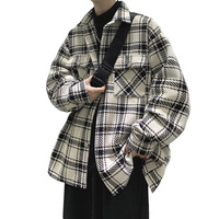 Veste à carreaux vintage pour homme Automne 2026, style Hong Kong, design coréen, coupe ample, de marque high-street, tendance et stylée, Puppy
