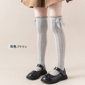 Primavera Verano niñas <span class=keywords><strong>calcetines</strong></span> hasta la rodilla <span class=keywords><strong>para</strong></span> niños Bowknot malla transpirable largo alto <span class=keywords><strong>Calcetines</strong></span> blanco gris negro rosa - Product Image 3