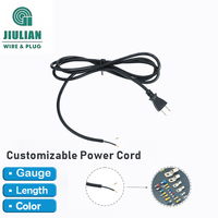 Cable de Alimentación de 2 Hilos de 1.5m para el Mercado Japonés, VCTF 0.75mm², Certificado PSE, Revestimiento Negro con Conductores Expuestos (OEM/ODM)