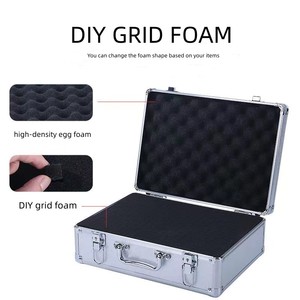 Nhà Máy Cung Cấp Cổ Phiếu Bạc Màu Đen Tự Làm Lưới Bọt Thiết Bị Trường Hợp <span class=keywords><strong>Hardshell</strong></span> Nhôm Vali Carring Trường Hợp Nhôm Trường Hợp - Product Image 5