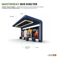 Refugio de parada de autobús con panel digital y sistema solar