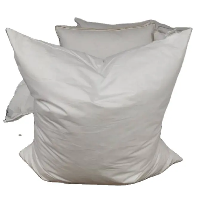 Oreiller de cou blanc 100% coton housse coussin de canapé en plumes de canard gris