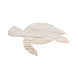 Esculturas de animales marinos de madera, caballitos de mar y delfines de madera maciza, adornos de madera de pino en blanco para pintar y dibujar DIY. - Product Image 5