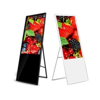 Écran d'affichage publicitaire numérique LCD portable sur pied pour intérieur, 32-43 pouces, avec support de kiosque, signalétique, SDK, OEM, garantie 1 an