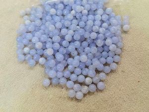 Natural Gemstone Blue Chalcedony Half Drilled 6mm 8mm 10mm Loose Stone <strong>Beads</strong> <strong>Black</strong> Jet Earrings Jewelry Making - Product Image 3