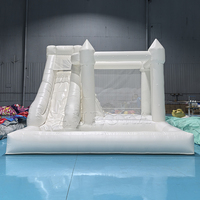 Maison de rebond blanche en PVC de haute qualité de vente chaude avec fosse à balles et toboggan et maison de rebond d'eau gonflable pour la fête