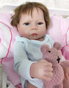 Offre Spéciale réaliste 18 pouces nouveau-né à la main réaliste réaliste plein Silicone vinyle Reborn bébé poupée cadeaux pour garçon