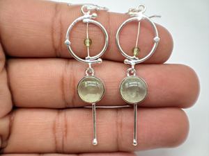 Pendientes de Prehnita Natural Hechos a Mano al por Mayor, Plata de Ley 925, Joyería de Piedra Verde Claro, Elegantes Pendientes Colgantes para Mujer - Product Image 6