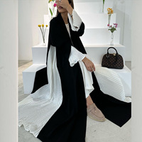Abaya noire élégante Y137 Eid Dubai, Turquie, luxe, modeste, polyester respirant, longueur cheville, manches longues, XXL, pour femmes musulmanes