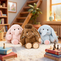 Fabricant de jouets en peluche en polyester en forme d'éléphant qui court, en stock, OEM ODM, vente en gros personnalisée, compagnon de sommeil unisexe 31-50cm