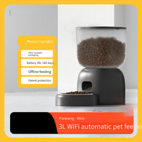 Distributeur automatique intelligent pour chats avec contrôle par application, distribution de portions programmée, enregistreur vocal de 10 secondes pour animaux de compagnie d'intérieur et propriétaires occupés