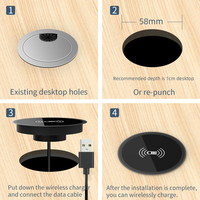 Chargeur sans fil de bureau intégré 15W le plus vendu Chargeur sans fil rond utile
