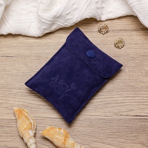 Sobre de gamuza azul grande pequeño impreso con logotipo personalizado, bolsa de gamuza para regalo, bolsa antipolvo - Product Image 3