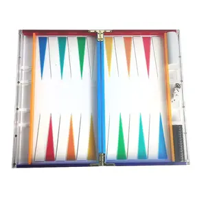 Juego de backgammon acrílico, juego de mesa de fiesta familiar, juego de ajedrez acrílico, venta al por mayor de fábrica