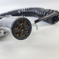 Cable de alimentación espiral de alta resistencia con aislamiento de PU y conector de remolque metálico de 7 pines de alta calidad para camión y remolque