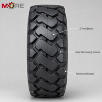 Pneu OTR à bande de roulement Z 17.5-25 20.5-25 23.5-25 Profondeur de la bande de roulement 27mm 28mm 30mm Charge 4250 à 12500 Kg TT TL pour Chargeuse sur pneus et Engin de terrassement