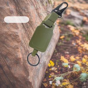 Mosquetón de nailon verde militar con hebilla de pico de águila, clip duradero de acero inoxidable para llavero de exterior con cable de acero y correa de cincha - Product Image 1