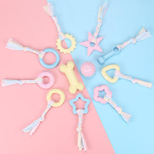 Jouets à mâcher pour chiens QbellPet, jouets à mâcher en corde de coton pour nettoyer les dents, résistance à la morsure, soulage l'ennui, os à mâcher pour petits chiots, jouet interactif à mâcher - Product Image 1