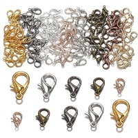 Matières premières pour accessoires de bijoux : Fermoir mousqueton en alliage, accessoires de porte-clés en métal, connecteurs pour bracelets et colliers, connecteurs de pendentifs.