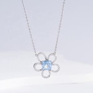 Precio de fábrica, plata 925, regalos de plata de ley, collar con corte radiante, joyería fina, piedra de color, chapado en oro, collares de circonia cúbica - Product Image 5